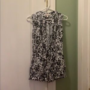 Michael kors black floral extra small romper